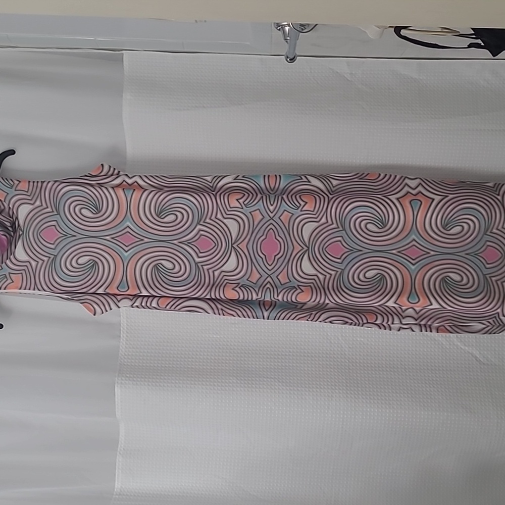 AFRM Pink and Gray Sleeveless Mock Neck Sheath Maxi Dress - Picture 5 of 5